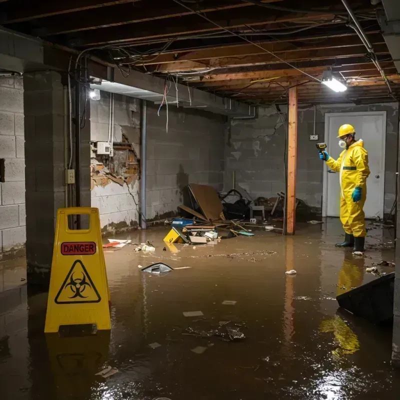 Flooded Basement Electrical Hazard in Howard County, MO Property